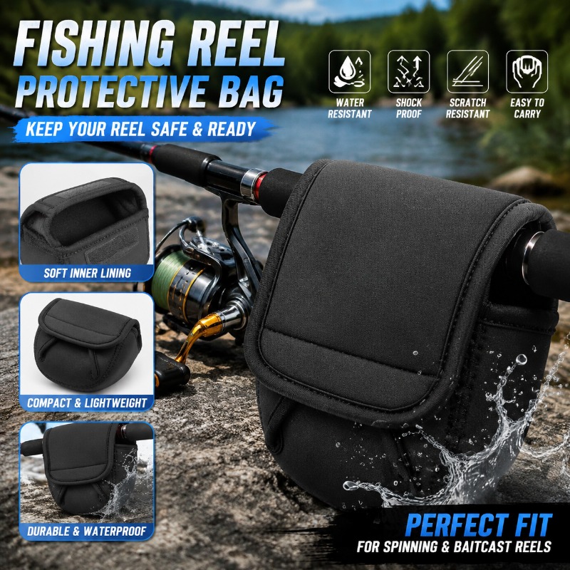 Reel Cover - Borsa Protettiva per Mulinello da Pesca,