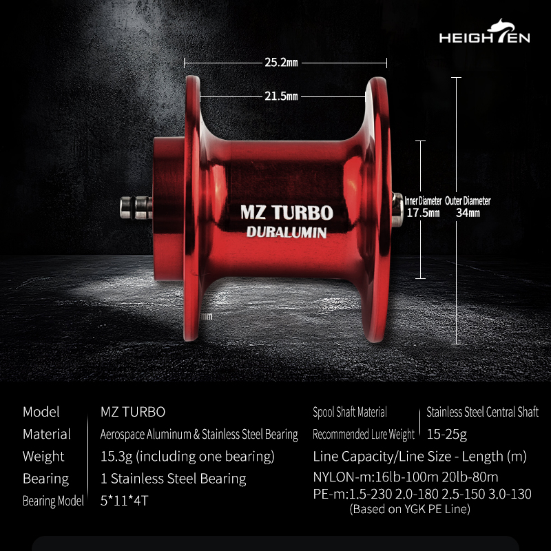 HEIGHTEN MZ Turbo a Due Stadi  - Reel Spare Spool recensione e prezzo